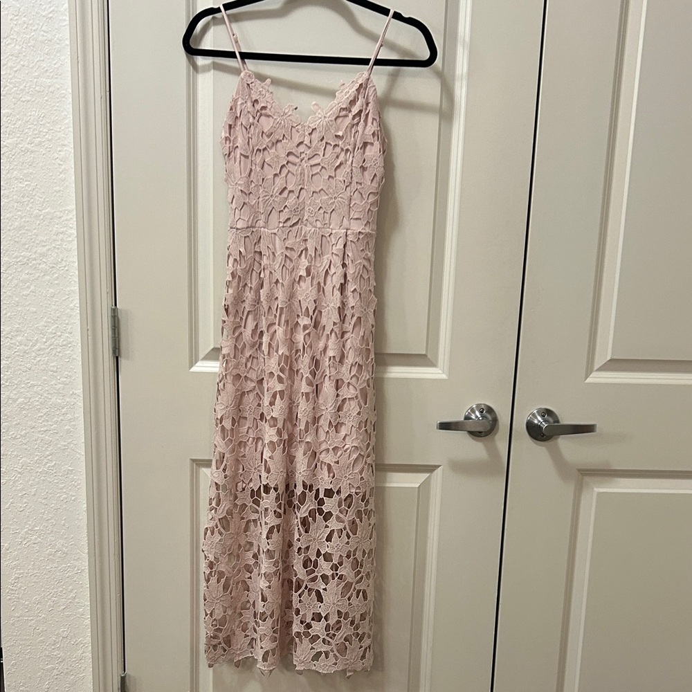 Express Women’s Blush Pink Floral Lace Midi Dress XS